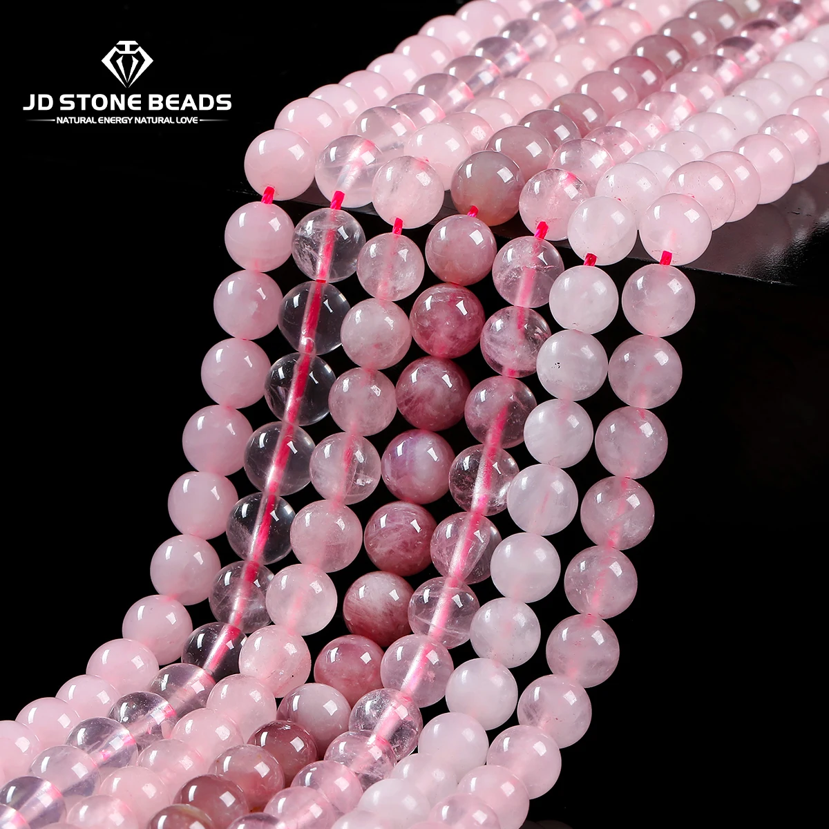 

Wholesale Natural Pink Rose Quartz Bead Round Loose Spacer Crystal Bead for Jewelry Making DIY Bracelet Necklace Accessories