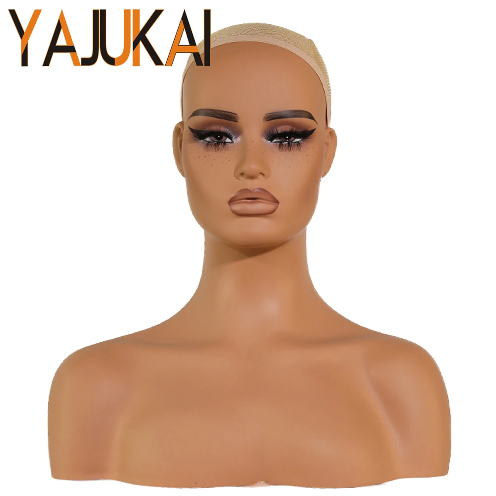 

Wig Mannequin Head With Pockmarks Have Teeth Fuller Lips Mannequin Head With Shoulder Realistic Female Doll Head For Wig Display