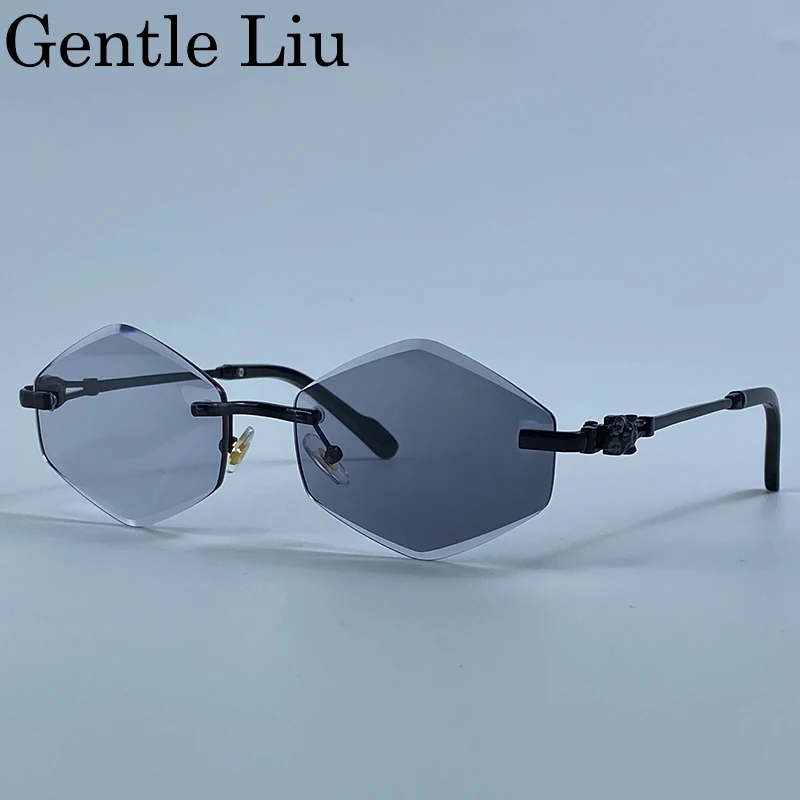 

Hexagon Photochromic Rimless Punk Sunglasses Men 2026 Luxury Designer Metal Frame Sun Glasses for Male Vintage Eyewear Shades