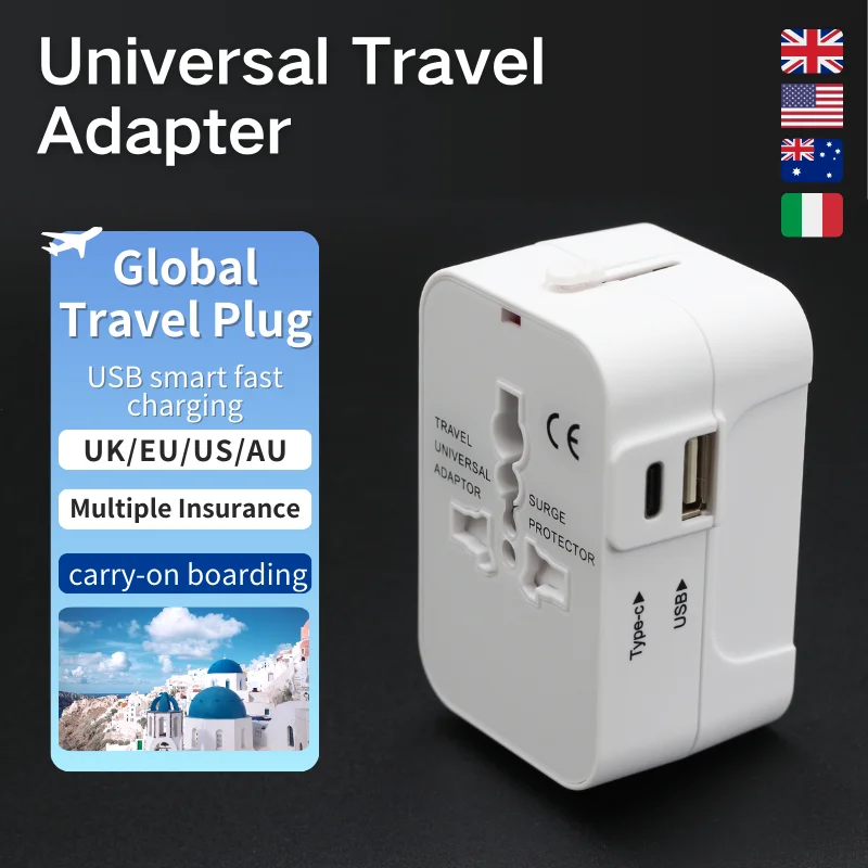 Universal Travel Adapter Type-C Smart Charging USB Multi-functional Portable Safe And Compatible Travel Conversion Plug