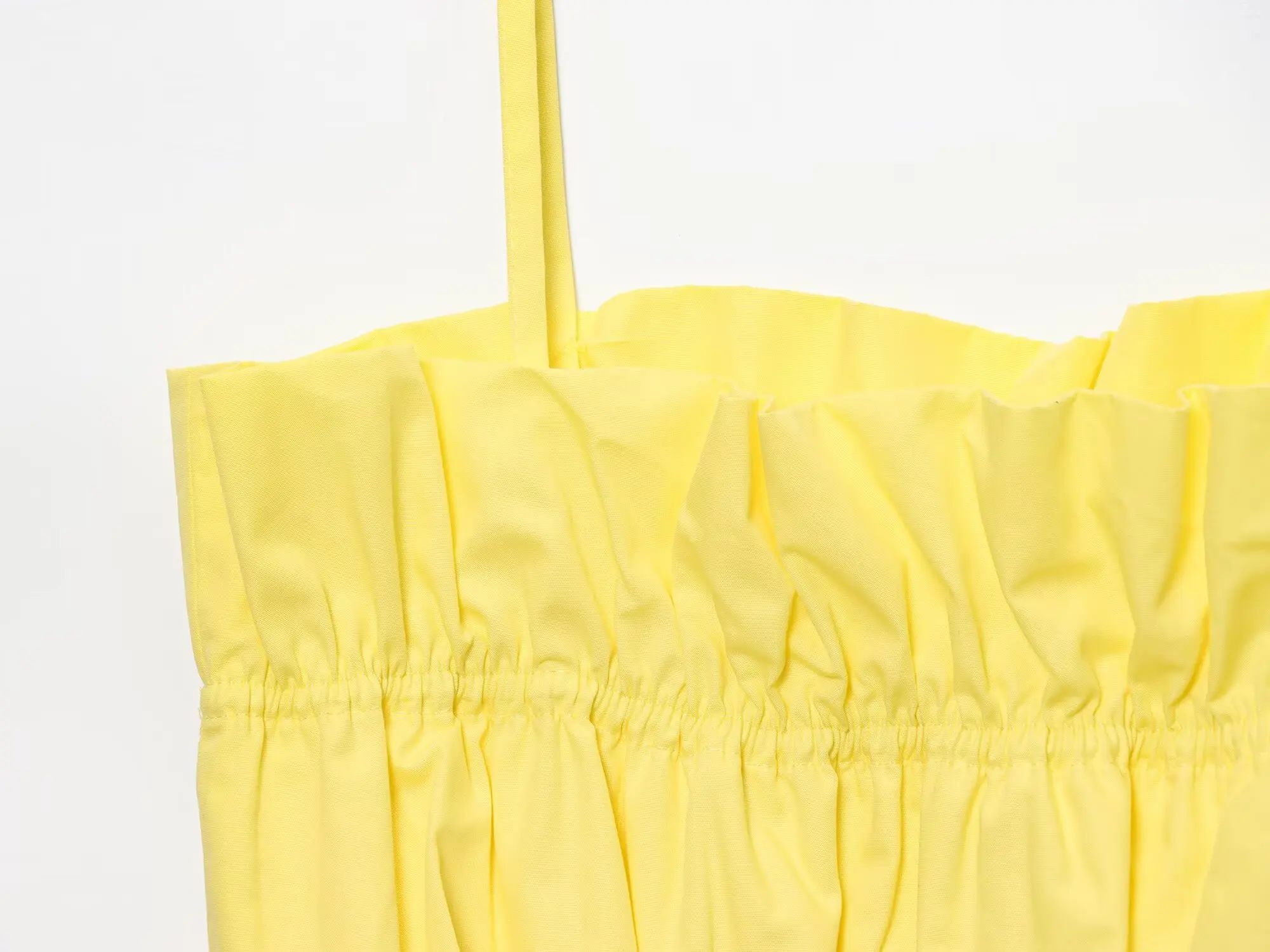 2025 Nuovi prodotti estivi Popeline stile ragazza calda sexy da donna Cinturino confortevole Collo dritto Top corto 3897/105