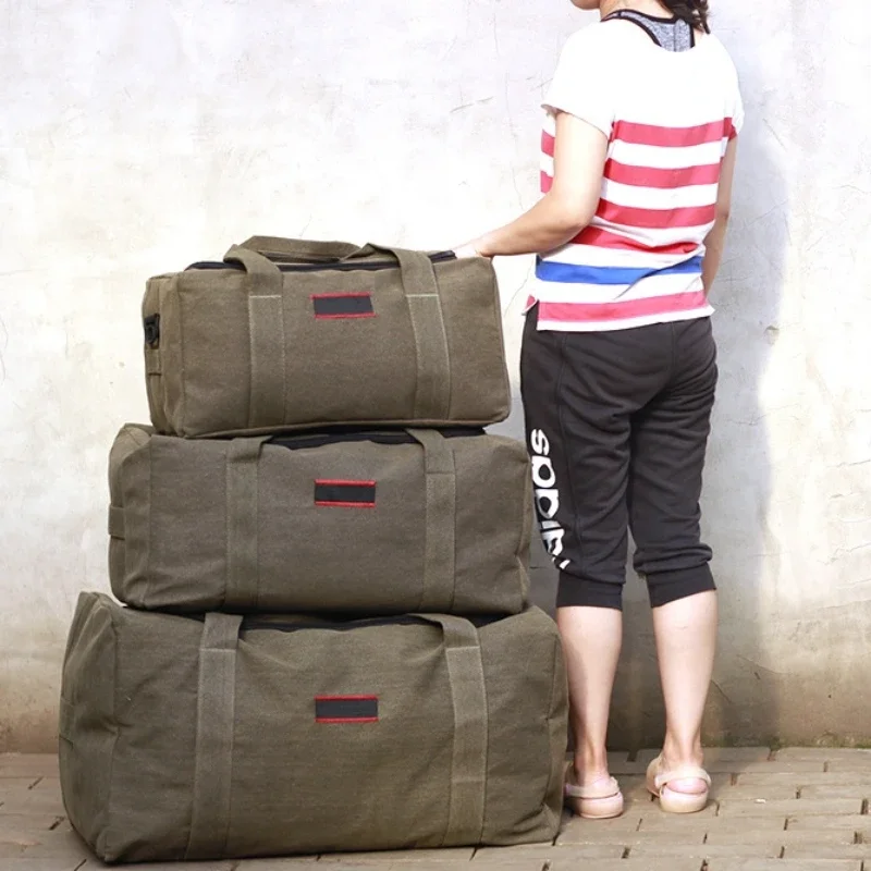 

40L 60L 120L Canvas Hiking Climbing Bag Large Capacity Carrying Luggage Bag Fitness Handbag Outdoor Camping Travel Tent Backpack