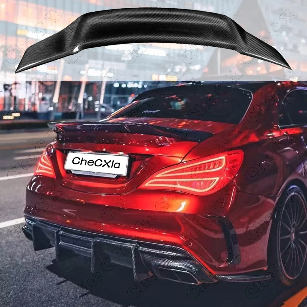 For Mercedes Benz Spoiler Cla45 W117 C117 Fiberglass Rear Trunk Spoiler Cla 200 250 260 Renntech 2013-2015 Bright Black Spoiler