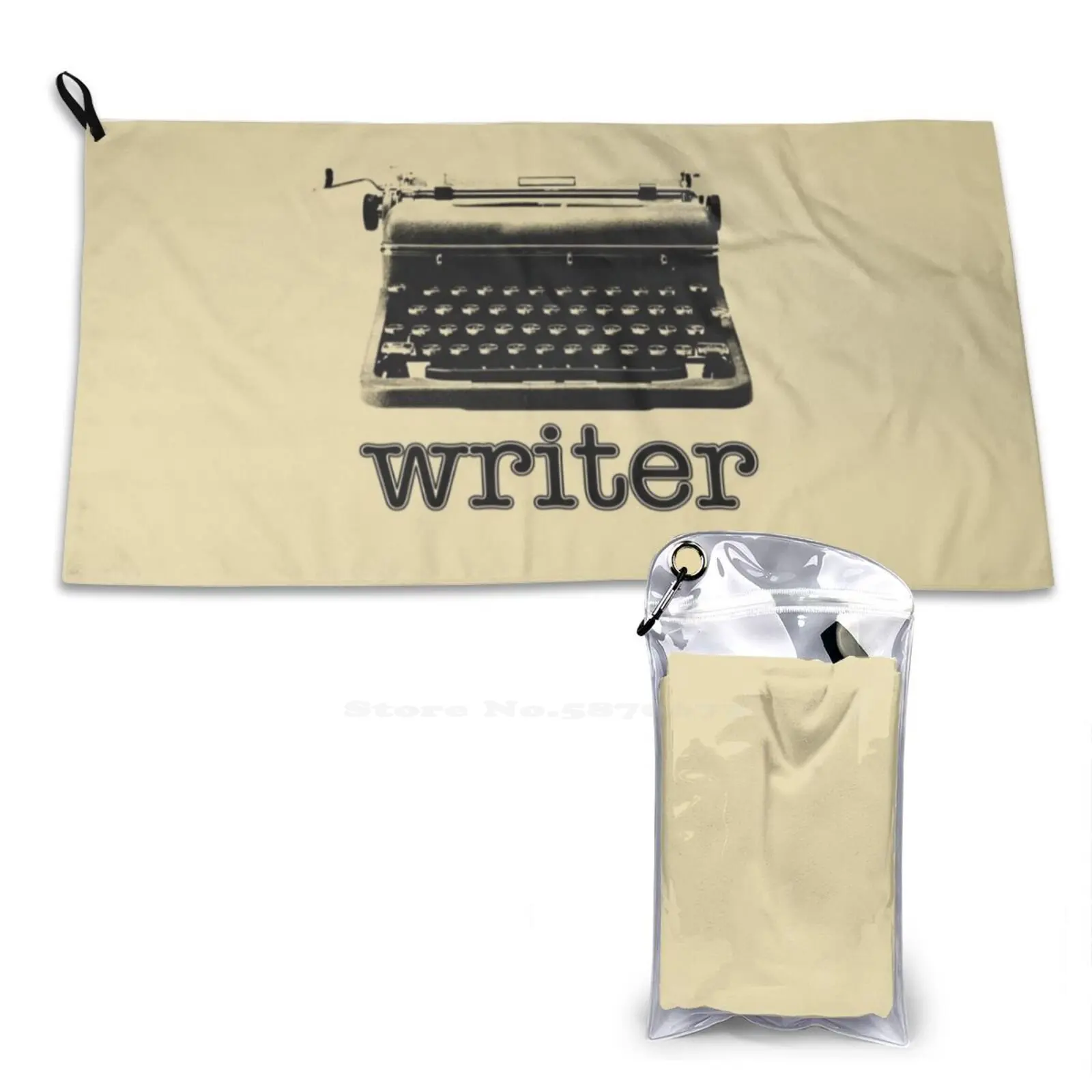 Writer Soft Towel Quick Dry Beach Towel Typewriter Author Novels Books Manuscripts Pop Culture Funny Humor Comedy Retro Vintage