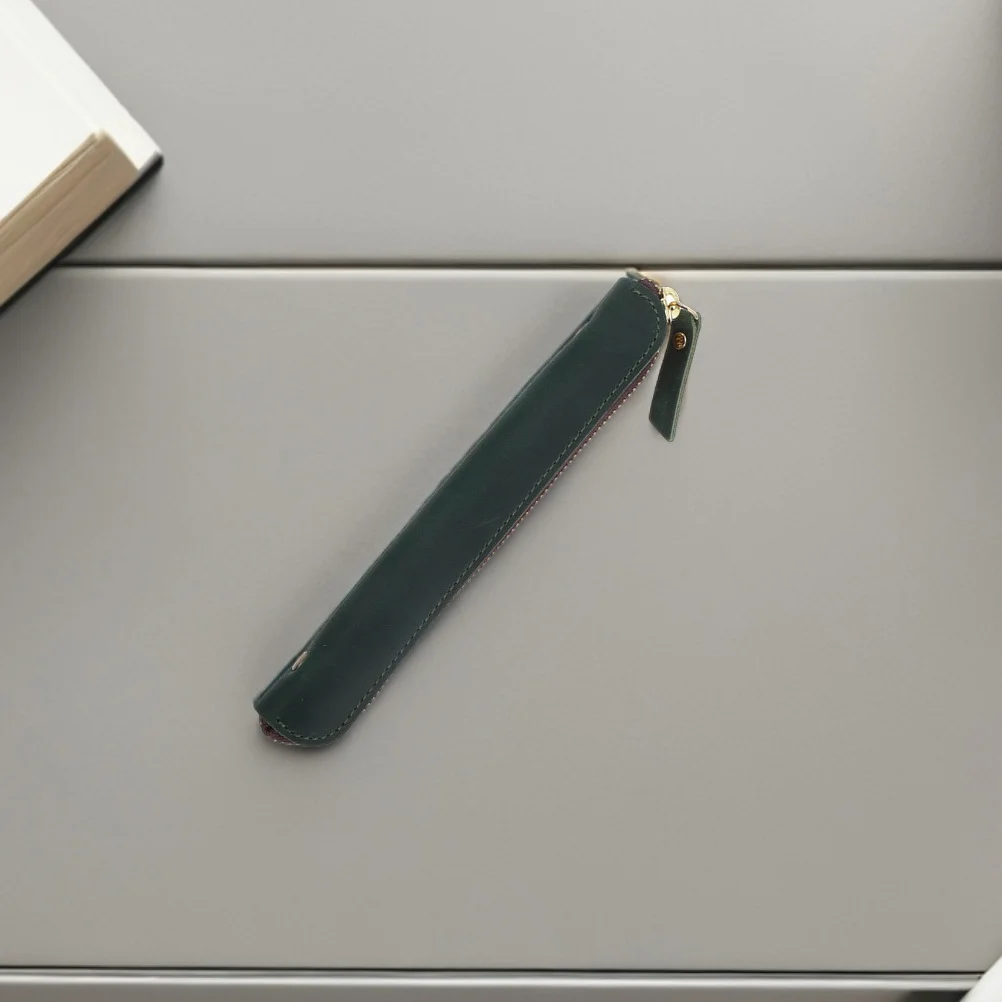 

2Pcs Portable Pen Case Zipper Pencil Bag PU 7.47 Slim Pen Sleeve Mini Pencil Holder Cute Multipurpose Bag