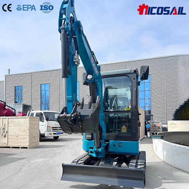 

3500kg NICOSAIL OKW35E Mini Digger Small Excavator With Dozer Compact Crawler Digger