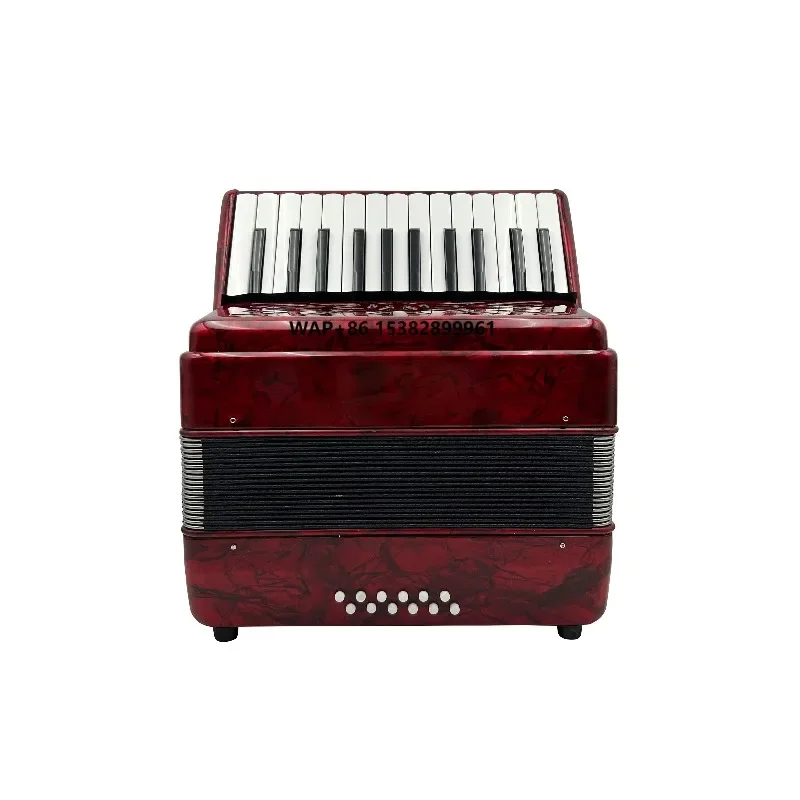 SEASOUND OEM Chromatic 25 Keys 12 Bass Red Celluloid Piano Keyboard Accordion Instrument JP2512