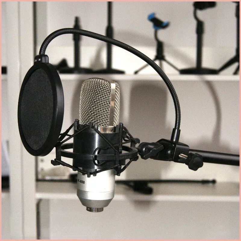 Double Layer Studio Microphone Flexible Wind Screen Sound Filter for Broadcast Karaoke Youtube Podcast Recording Accessories