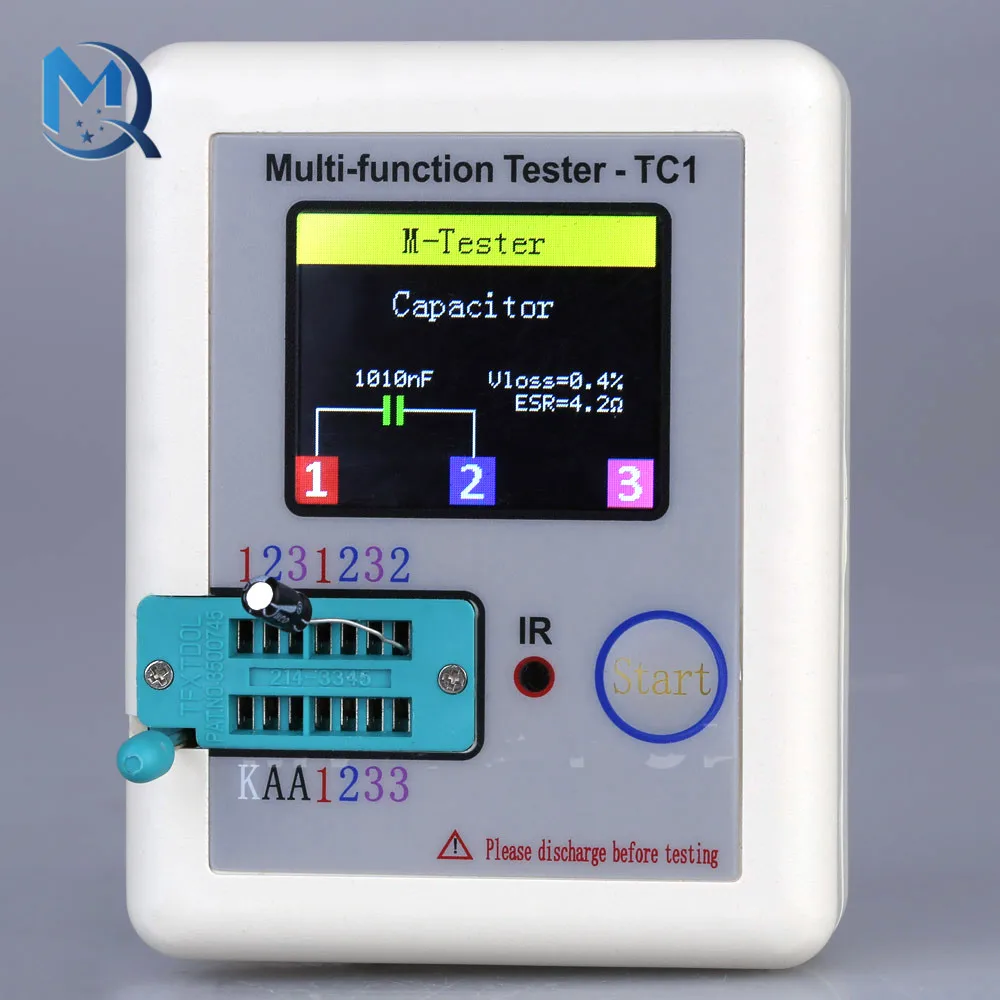 LCR-TC1 1.8 "TFT LCD Display Multi Meter Transistor Tester Dioda Triode Capacitor Resistor Tes Meter ESR LCR NPN PNP MOSFET COD