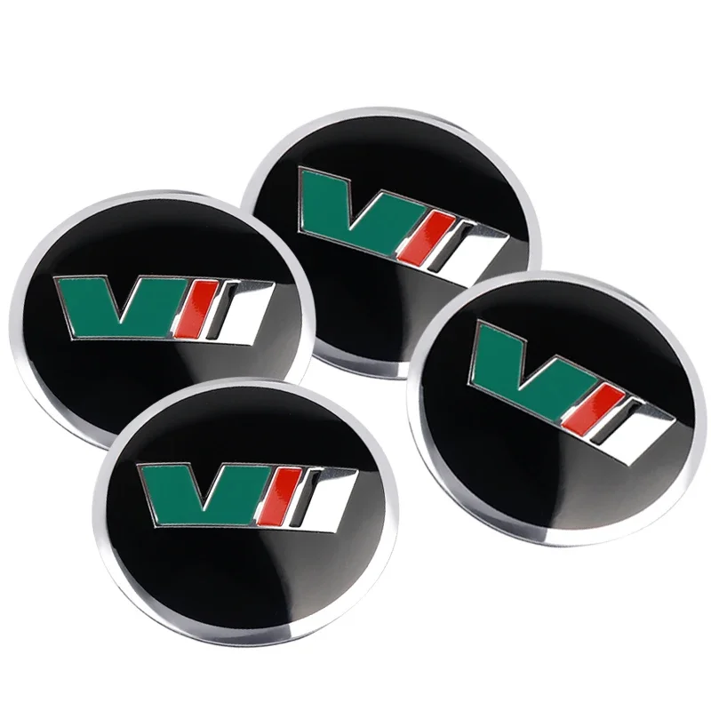 

For Skoda Octavia 2 3 4Pcs Car Hubcap Hub Sticker Wheel Dust-proof Cover Accessories For Skoda VII VRS R Skoda Fabia Karoq Kamiq