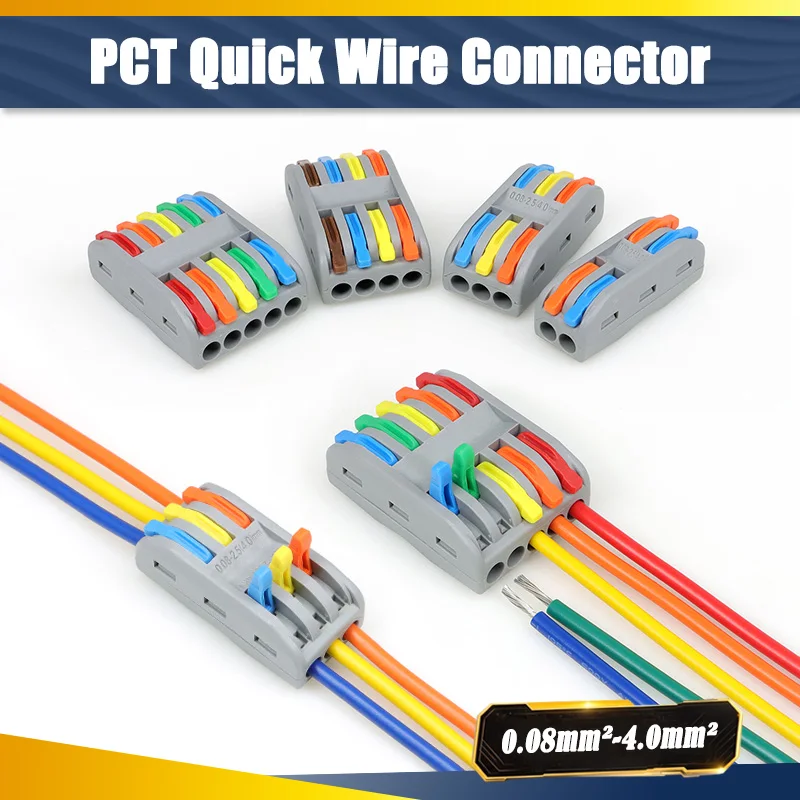 PCT Series Lever Wire Connector PCT-212 PCT-213 PCT-214 PCT-215 Reusable Screwless Push Quick Splice Electrical Terminal Block