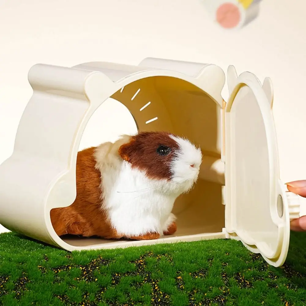 Cartoon Hamster Hideout House Washable Magnetic Door Hamster Hide Cave Viewing Window Small PetSleeping Nest