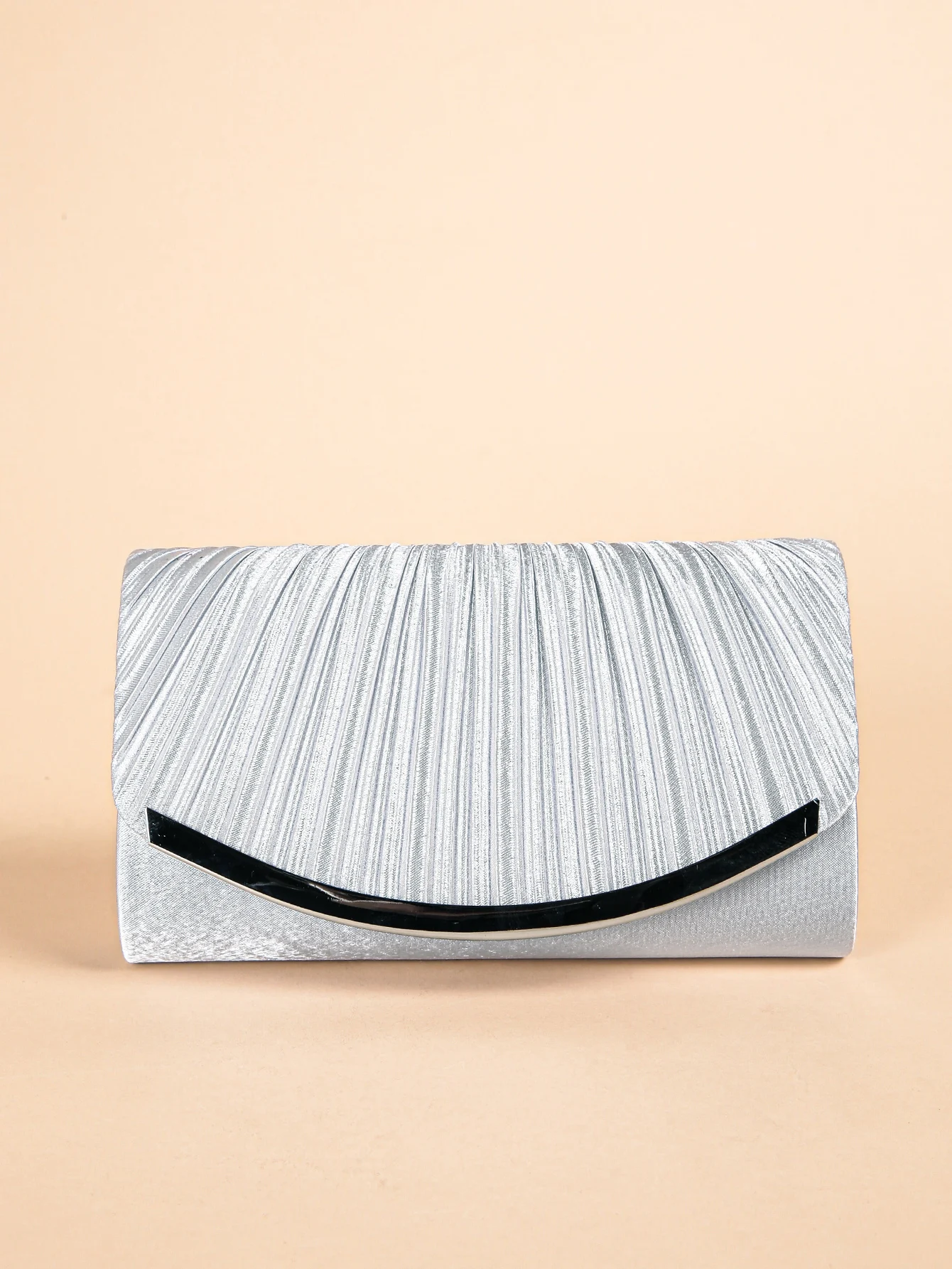 

Elegant Pleated Evening Bag, Solid Color Textured Envelope Dinner Bag, Perfect Clutch For Party, Wedding And Banquet