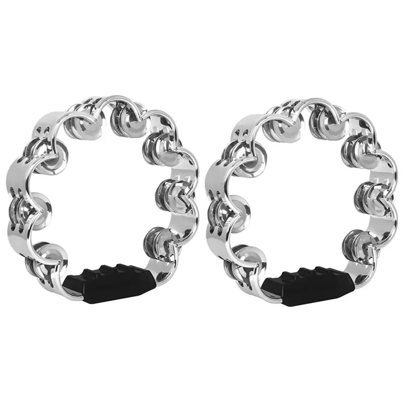 

A74K-Pleasant Jingle Petal Shaped Tambourine Flower Tambourine Handheld Percussion Instruments For Adults School Family