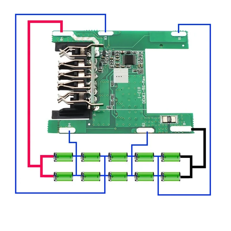 DCB200 Li- Battery 10X18650 Plastic Case Charging Protection Circuit Board Box Housings For Dewalt 18V 20V Li- Durable