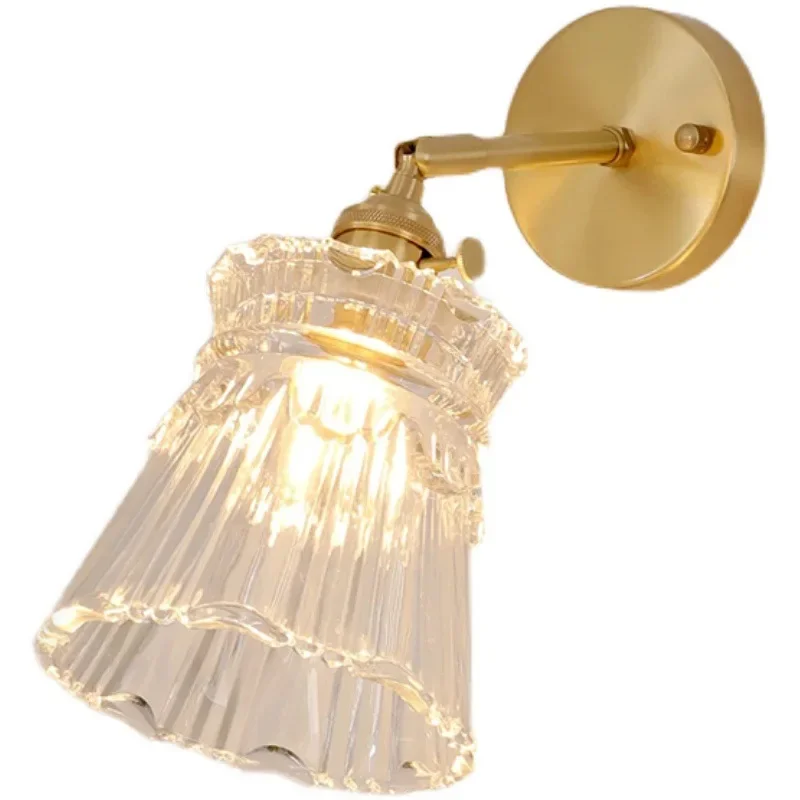 Customizable Lampada da parete di lusso in rame Vento nordico soggiorno sfondo muro lampadario in ottone Lampada da
