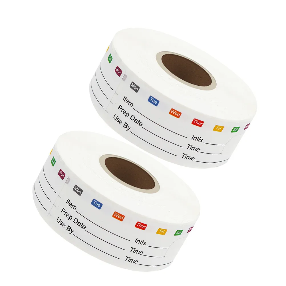 

2 Rolls Removable Date Stickers for Food Labeling Easy Peel Off Labels Stickers Kitchen Container Organization Freezer Fridge