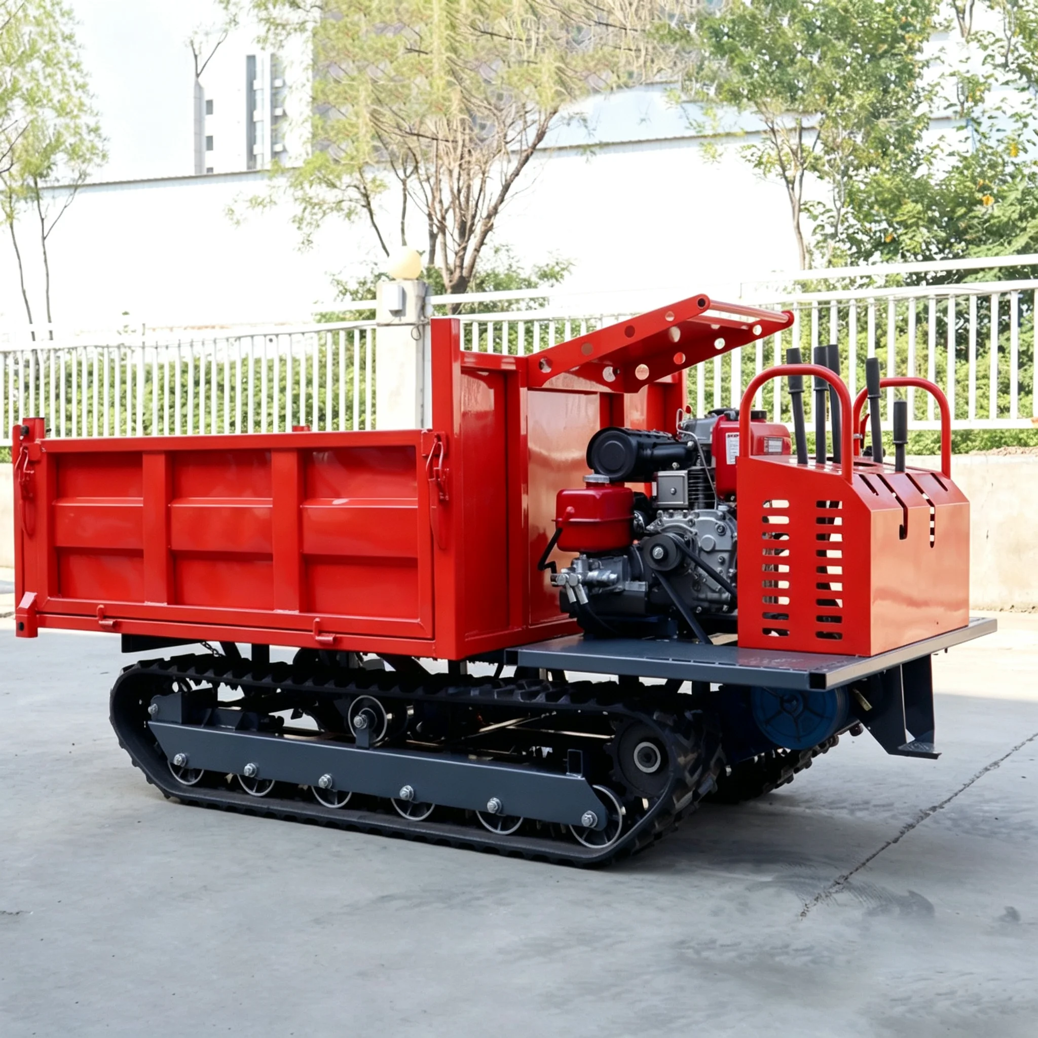 Customized Heavy Duty 1.5 Ton Crawler Transporter Tracked Dumper Self Dumping Hydraulic Unloading All Terrain Machine CE EPA