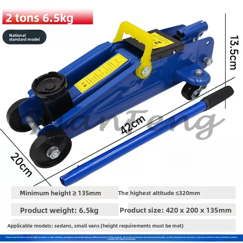 Hydraulic Jack Lifting Tool Outdoor Maintenance Emergency Tool Car Horizontal Jack 2t Manual Hydraulic