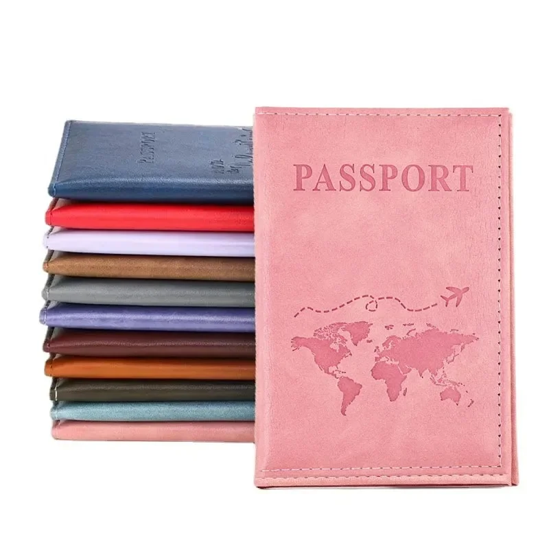 Estuche de PU colorido para pasaporte, funda protectora para pasaporte, identificación, tarjeta de crédito, bolsa, accesorios de viaje