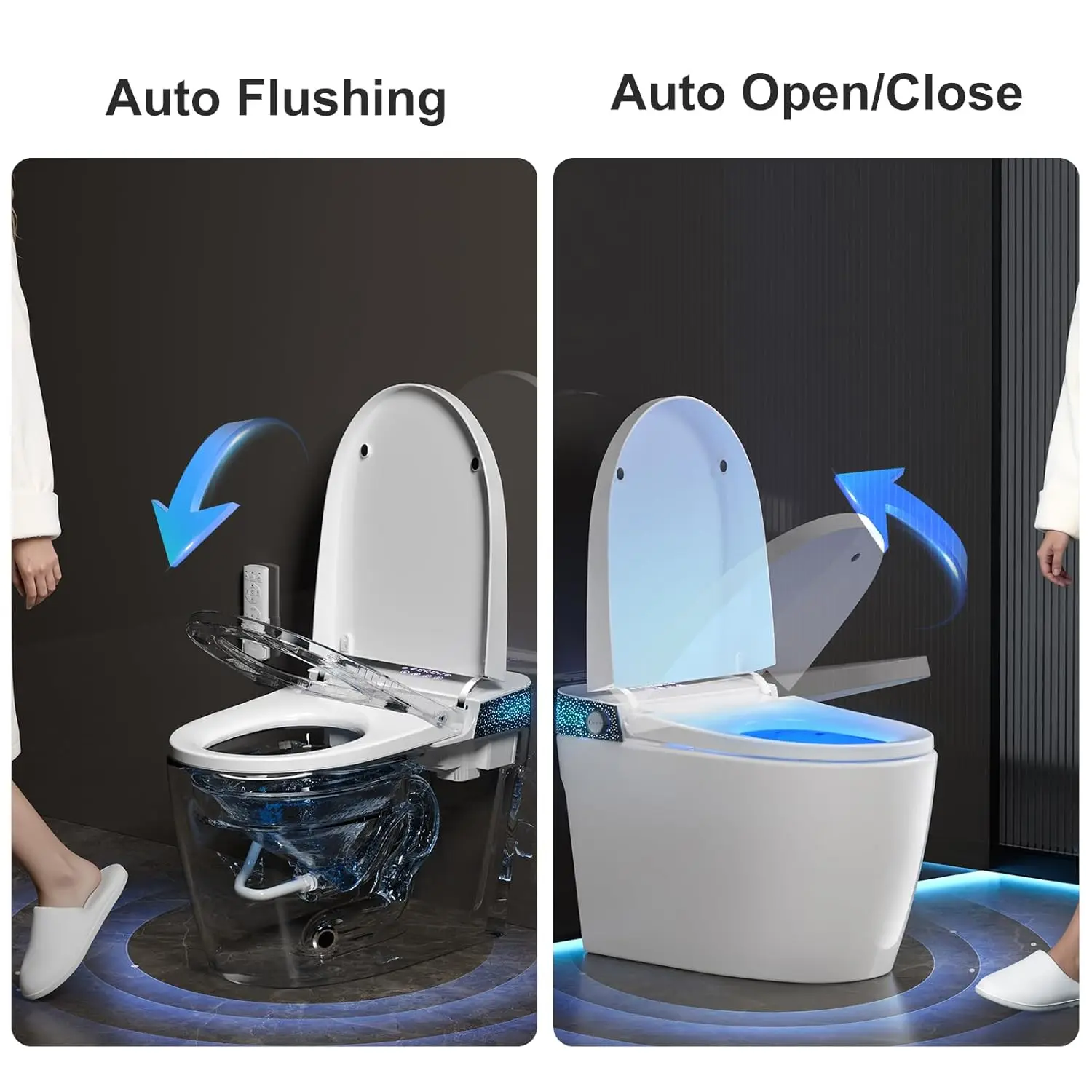 Smart Toilet with Bidet Built In, Modern Tankless Bidet Toilet with Auto Open/Close, Self-cleaning, Instant Warm, Customized image 3