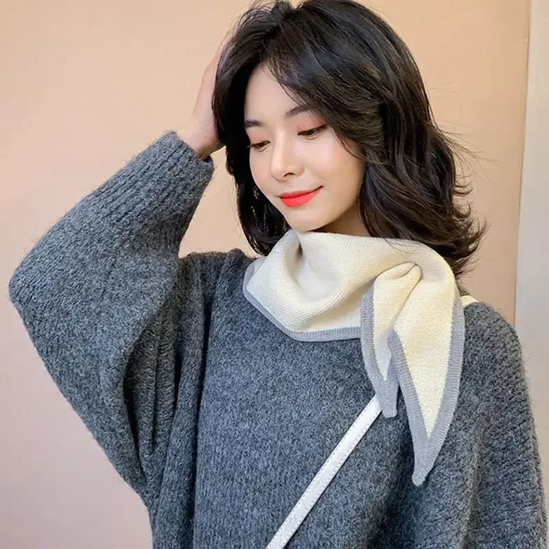 Frauen Herbst Warme Dreieck Schal Gefälschte Kragen Kleine Schal Für Kleid Hemd Abnehmbare Kragen Gestrickte Schal Hals Schutz