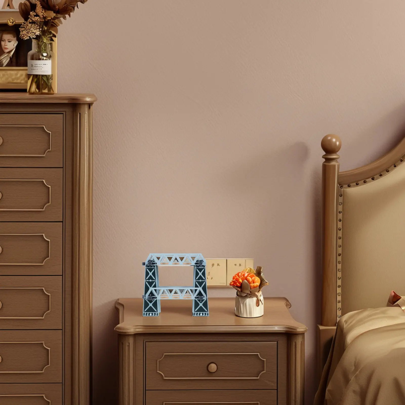 

Деревянный двухуровневый разборный мост для железнодорожного макета, аксессуары для деревянных железнодорожных путей для малышей