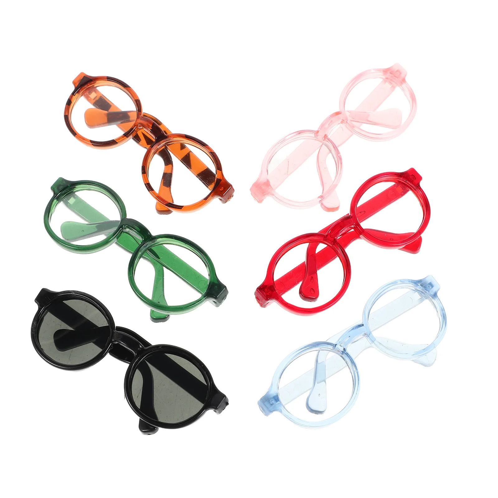แว่นตาจิ๋ว 6 ชิ้น: อุปกรณ์เสริมแว่นตาผ้าฝ้าย แว่นกันแดดจิ๋วสำหรับแต่งตัว งานประดิษฐ์ ชุดของเล่น ชุดแฟนซีสัตว์เลี้ยง