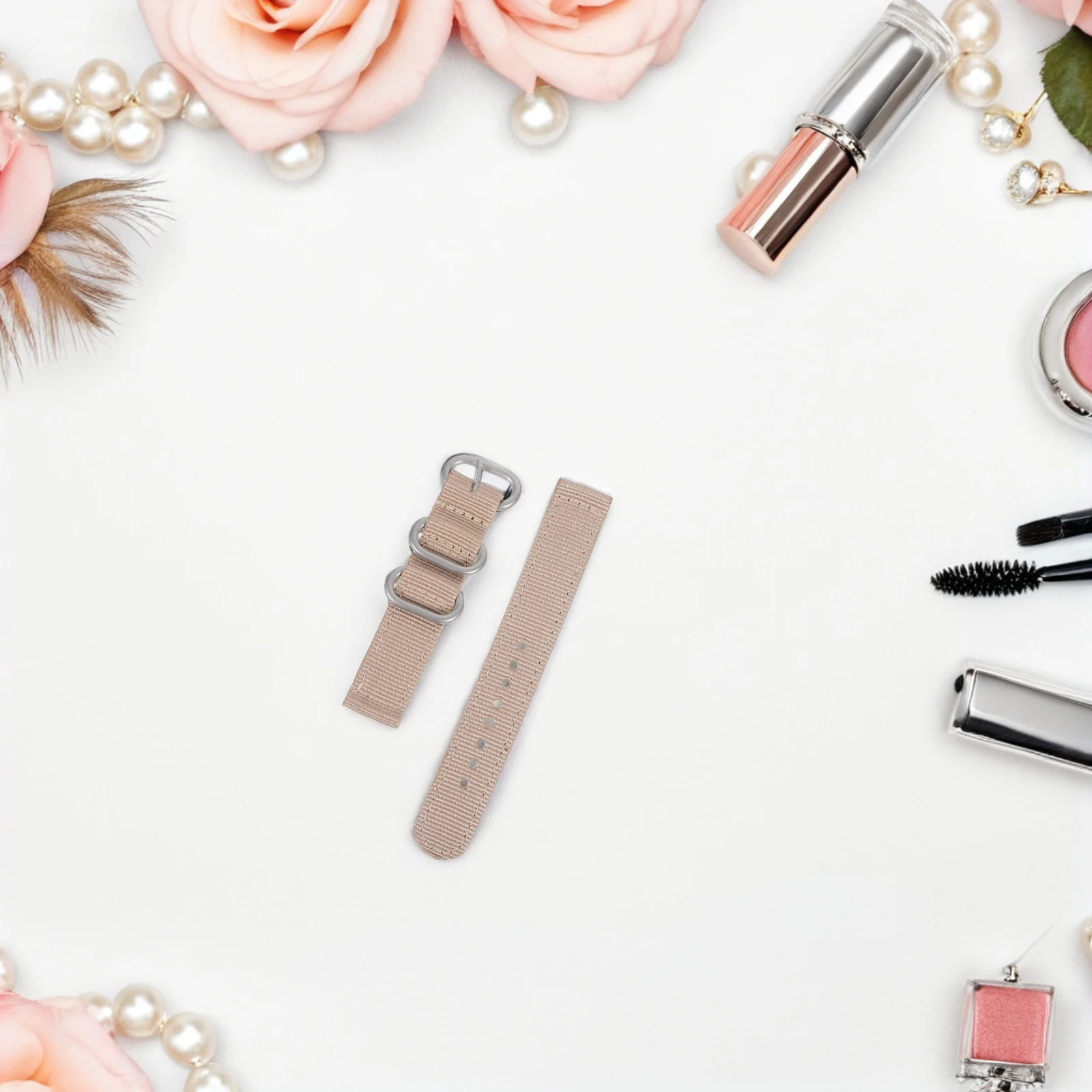 

18Mm Nylon Watch Band Mechanically Braided Heavy Duty Strap Smooth Edge for Sports Outdoor Activities Khaki