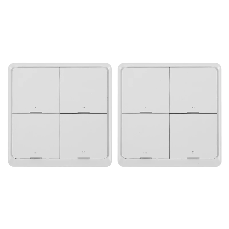 

RISE-2X With Zigbee Gateway APP Control Smart Home No Wire Smart Tuya 4-Way Panel Scene Button Switch Used