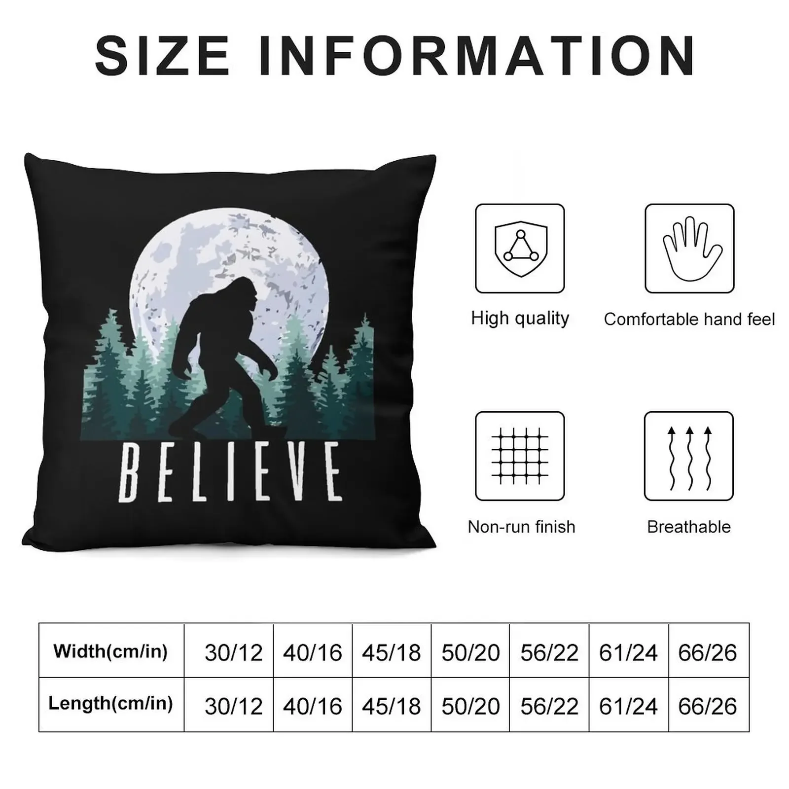 Bigfoot Believe Sasquatch Throw Pillow covers for pillows christmas ornaments 2025 pillow cover luxury pillow