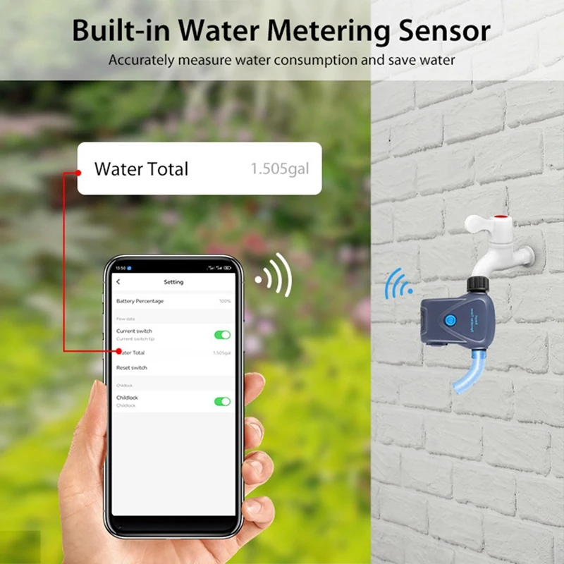 New Graffiti Smart Zigbee Waterer Single Way Waterer Flower Waterer Built-In Metering Mobile Remote Control