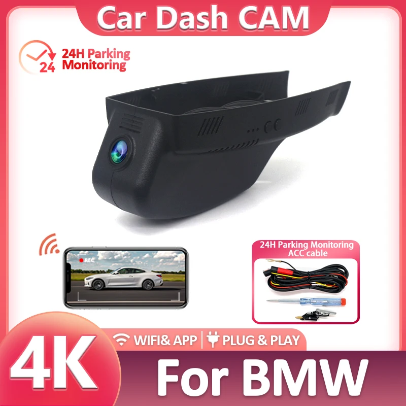 For BMW 3/5/7/X3/X5 E46 E60 E90 E70 E71 E81 E83 E84 F01 F10 Front and Rear 4K Dash Cam for Car Camera Dashcam WIFI Car Dvr