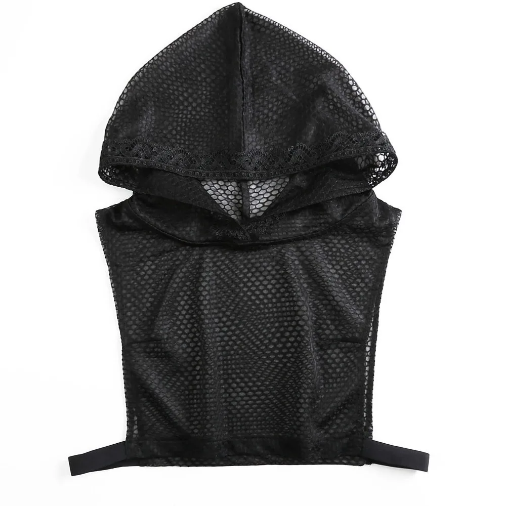 

Casual With Cap Fake Lace Floral Collar Slim Short Sleeve Mesh Base Layer Top White Gauzy Detachable False Collar Autumn