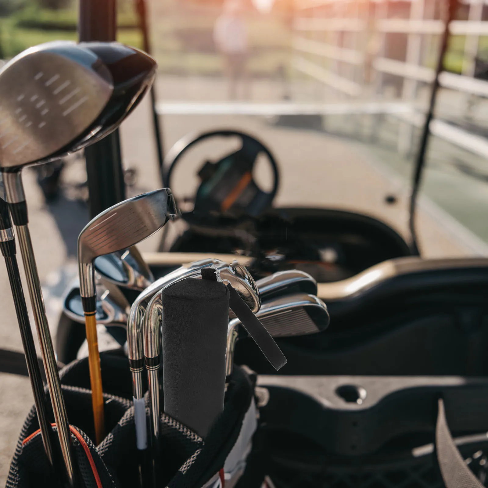 

Golf Beer Sleeve Bag Leakproof Liner Golf Cooler Accessories Drink Cylinders Multifunctional Portable Beverage Holder Black