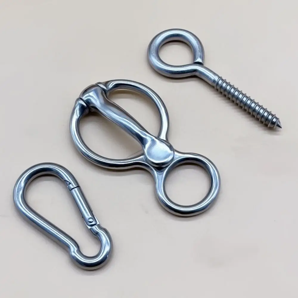 Pulling Back Quick Snap Horse Tie Ring Silver Durable Horse Trailer Ties Easy Release Sturdy Horse Rigging Equipment Tack Needs