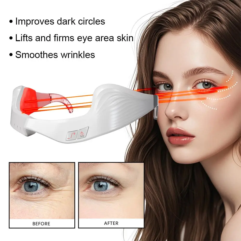 เครื่องนวดตาด้วยกระแสไฟฟ้าไมโครเคอร์เรนท์ EMS สำหรับถุงใต้ตา, รอยคล้ำใต้ตา, ความเหนื่อยล้าของดวงตา, ริ้วรอย, เครื่องนวดตาด้วยแสงสีแดง อุปกรณ์เสริมความงามดวงตา