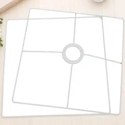 

Square Lamp Shade Frame 30Cm E27 Base Iron Metal Ring Support For Chandelier Pendant Light Lampshade Holder Wire Cover Cage
