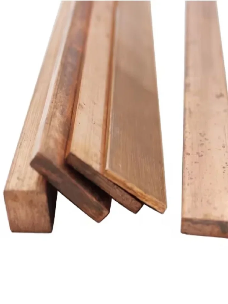 Barre plate en cuivre pur T2, longue 100 200 500mm, plaques de cuivre épaisseur 1 1.5 2 3 4 5 40 45 50 55 60 65 70mm