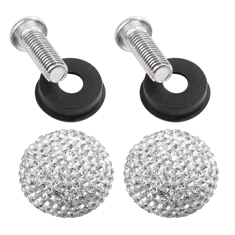 

Rhinestone License Plate Screws Red Bling Sealing Screw Bolts Diamond Nuts Bolt Vehicle Decorative Fasteners Fits All Plates