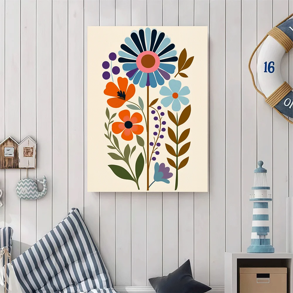1PC-Canvas poster Unframed Abstract Floral Art Print Modern Botanical Wall Decor Colorful Flower Home Interior Painting summer