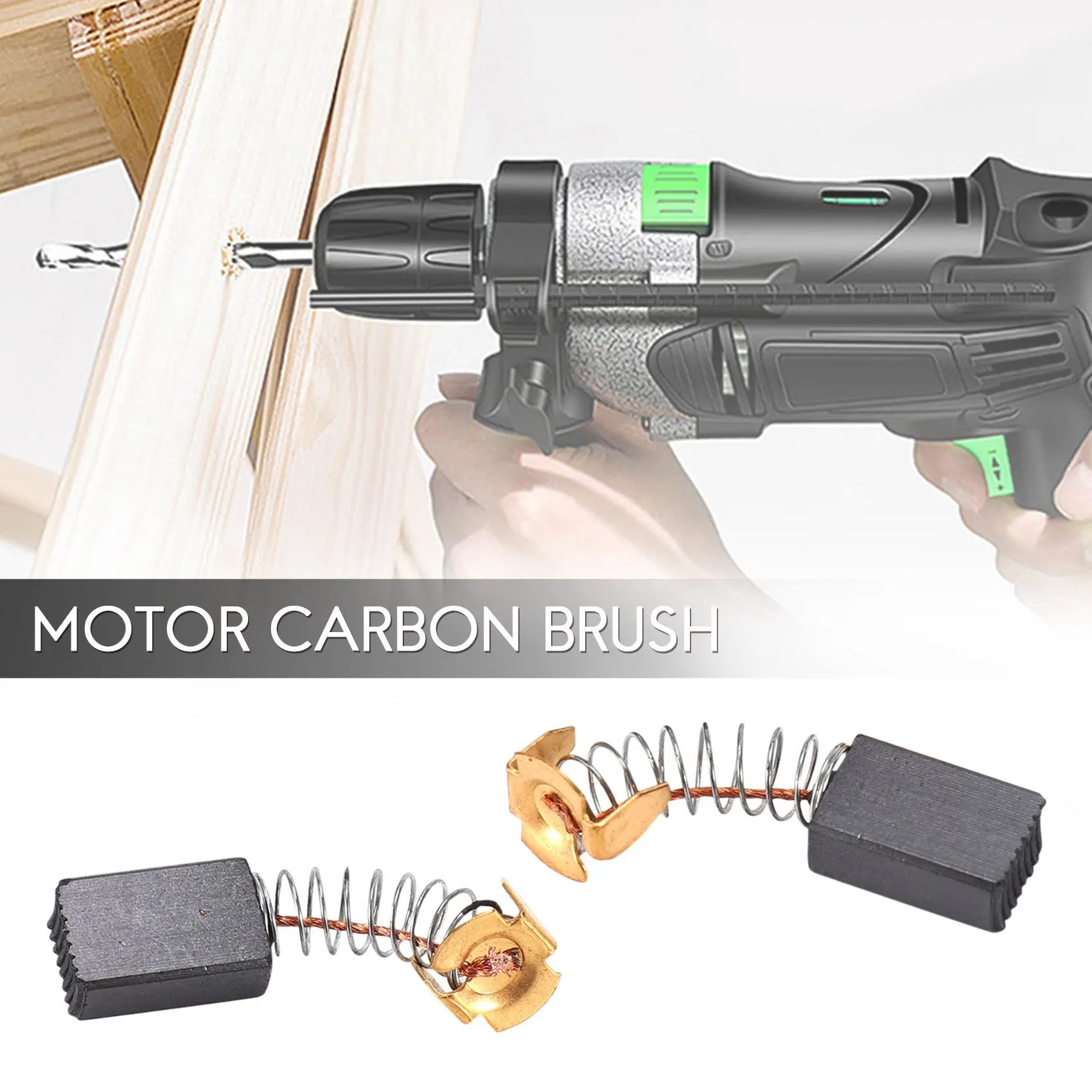 

2 Pcs Electric Drill Motor Carbon Brushes 15 x 9 x 6mm ZJY