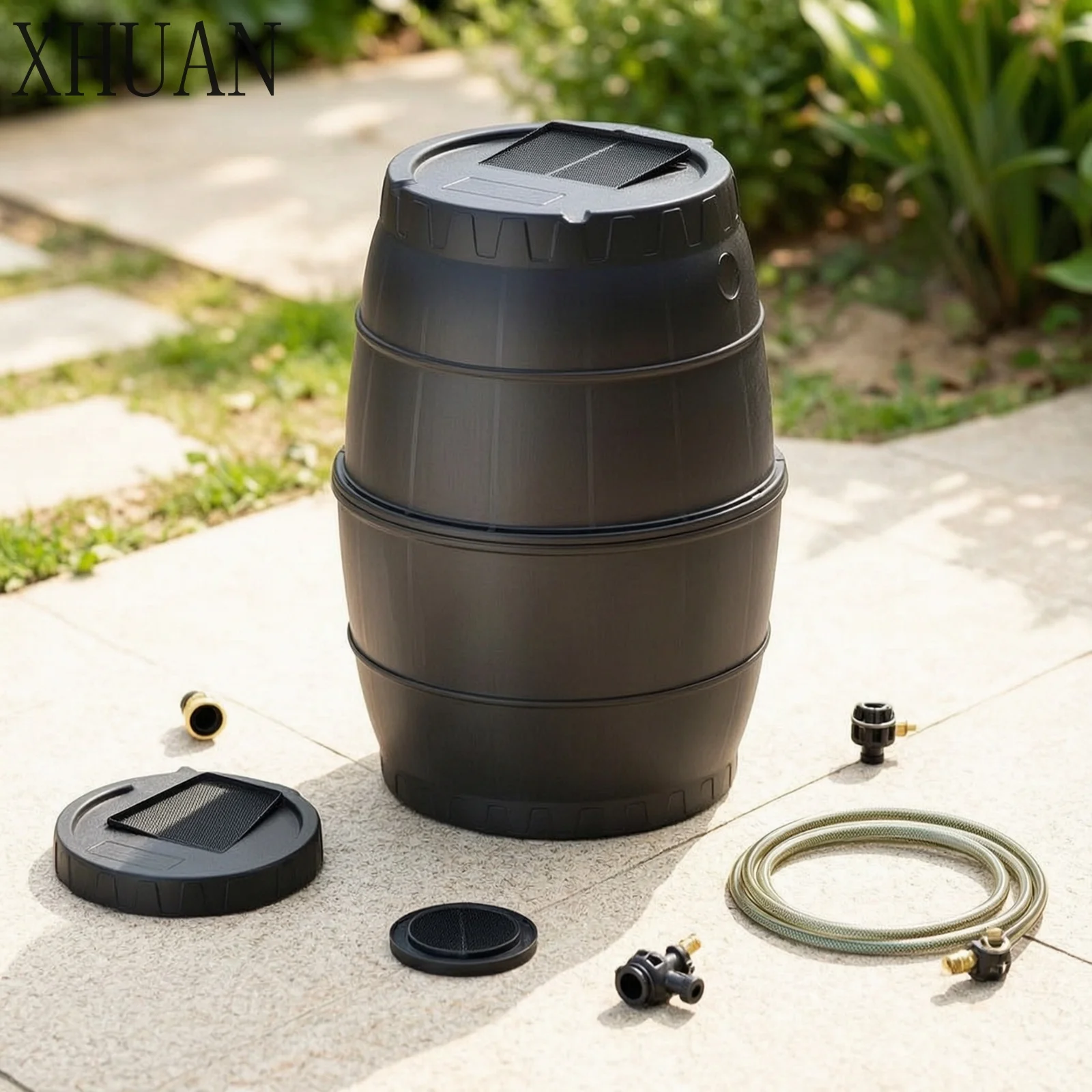 Rain Barrel Long-Lasting Rain Barrel with Hose Rainwater Collector Leak-Proof Water Storage Container Heavy-Duty for Gardeners
