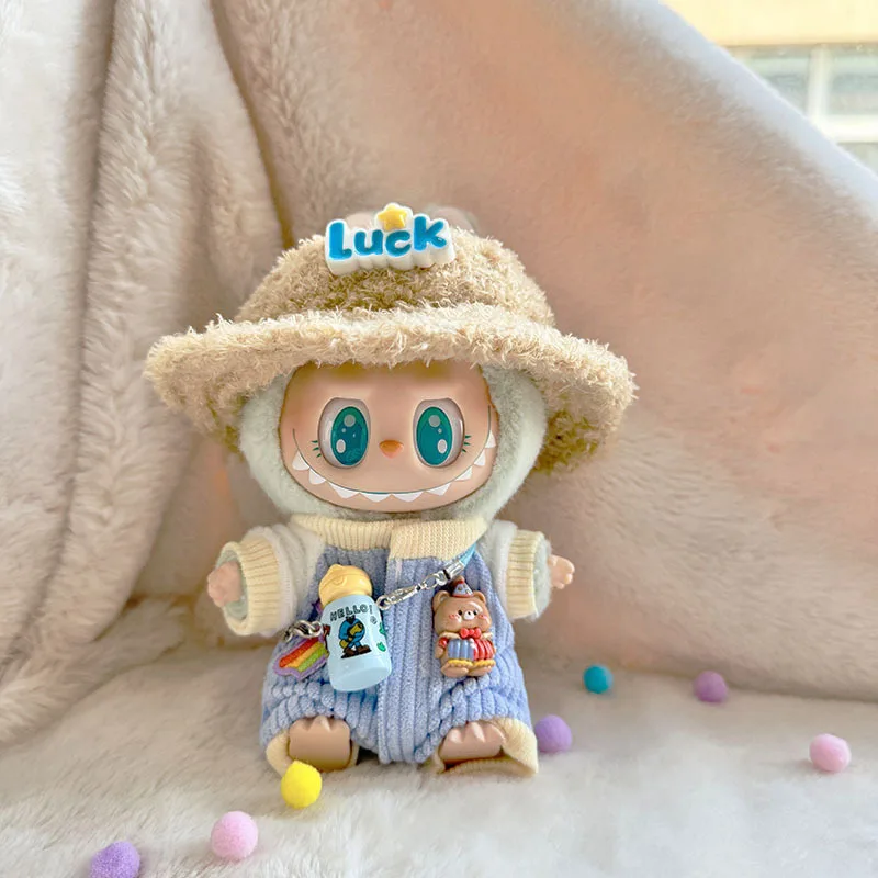 Vêtements uniquement] porte-clés de première et deuxième génération, pendentif pour vêtements Labubu, bouilloire de fête assise, vêtements d'escalade, anniversaire