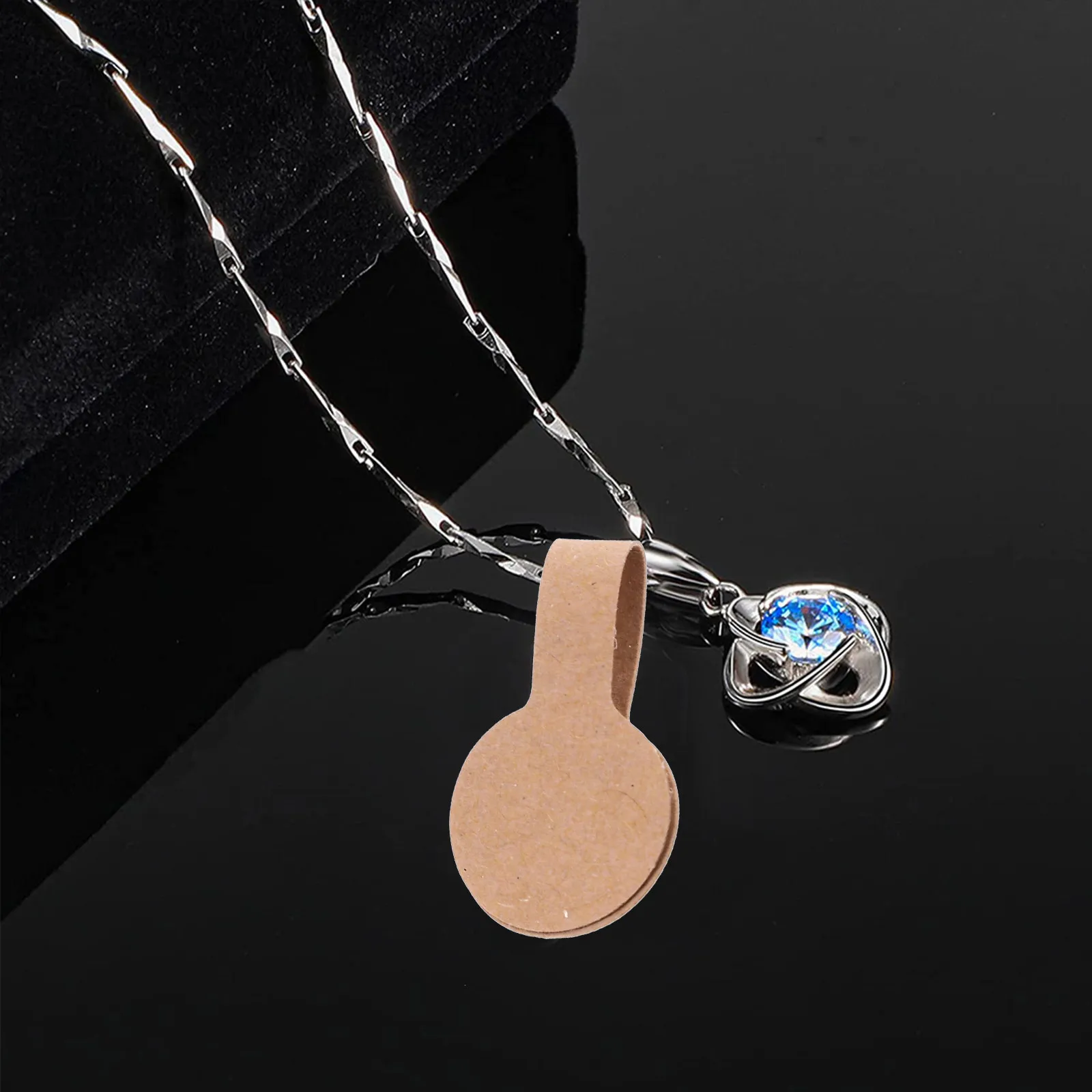 

100Pcs Kraft Paper Adhesive Jewelry Price Display Tags Blank Hanging Labels for Rings Clothing Shoes Stationery Crafts Easy