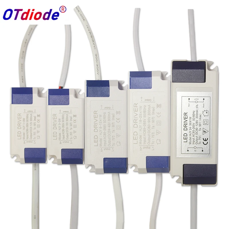 LED Driver 300mA 1-3w 4-7w 8-12w 12-18w 18-25w 25-36w LED Constant Current Power Supply Adapt AC85-265V Lighting Transformers