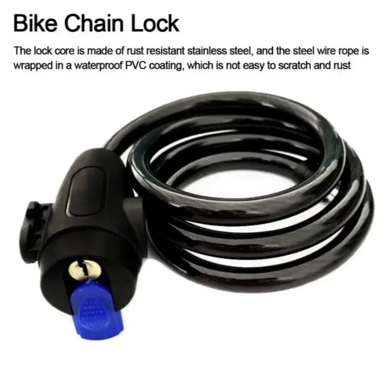 قفل سلسلة دراجة نارية شديد التحمل قفل دراجة معدني مضاد للسرقة 90 سم مع مفتاحين لأقصى قدر من الأمان وتعزيز الدراجة #2