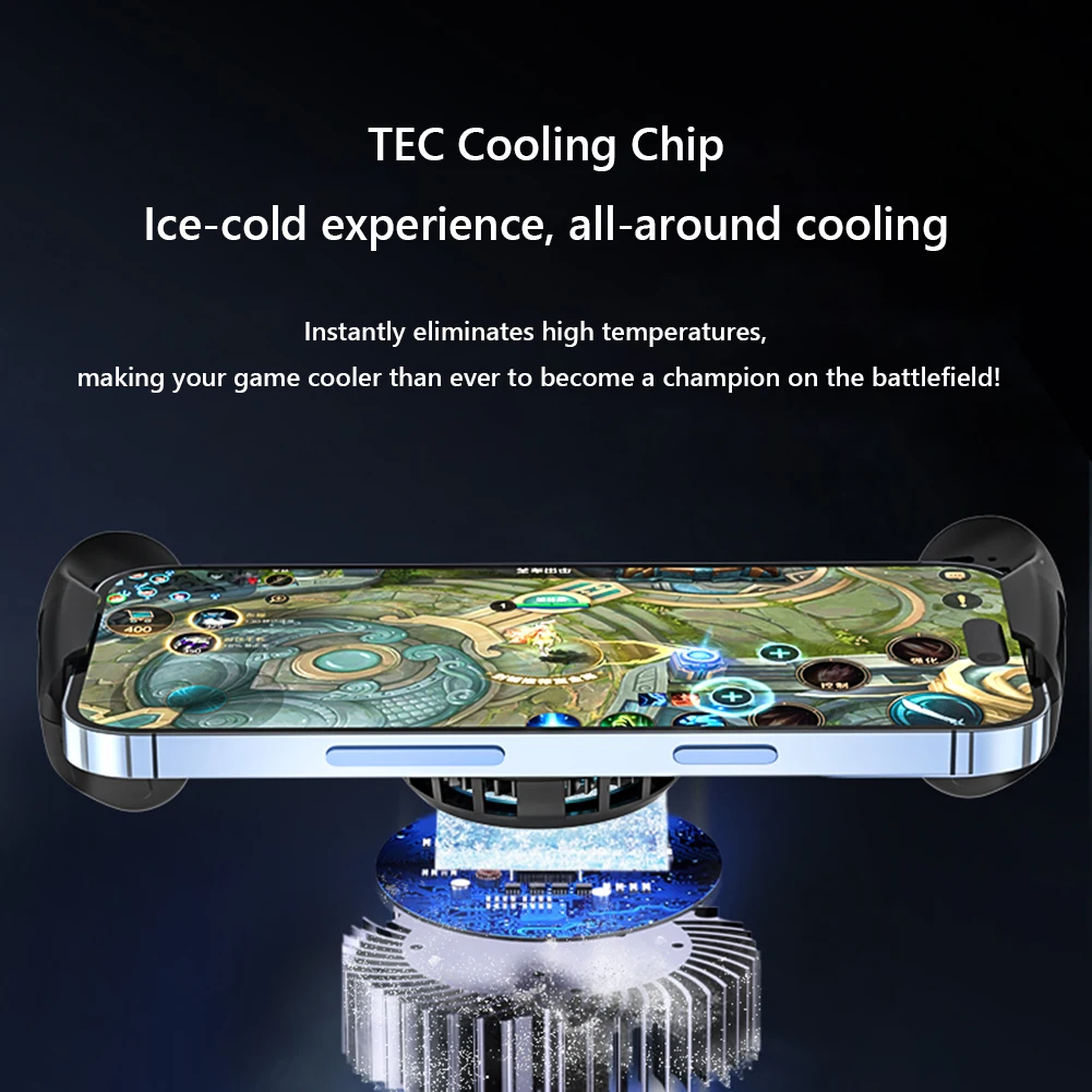Mobile Phone Game Controller with Cooling Fan for iPhone and Android Stretching Gamepad Up to 174mm