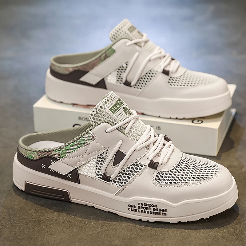 

Men's Summer 2026 New Half-sole Breathable Anti-odor Toe-cap Slippers Large Size Outdoor Casual Shoes Comfortable Slip-on San...