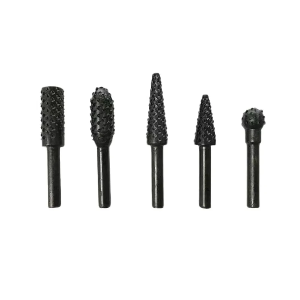Wood Carving Burr Tools 5 Piece Collection with 50mm Length and 6.2mm Shank for Use with and Similar Rotary Devices